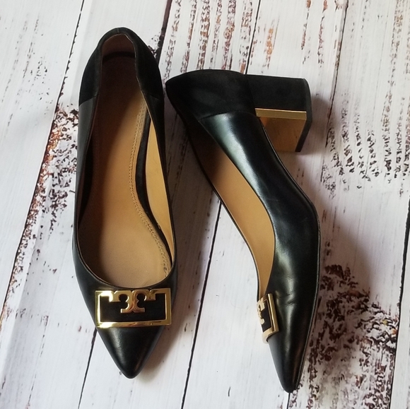 Tory Burch GiGi Leather Pointed Toe Pumps Black - Picture 14 of 15